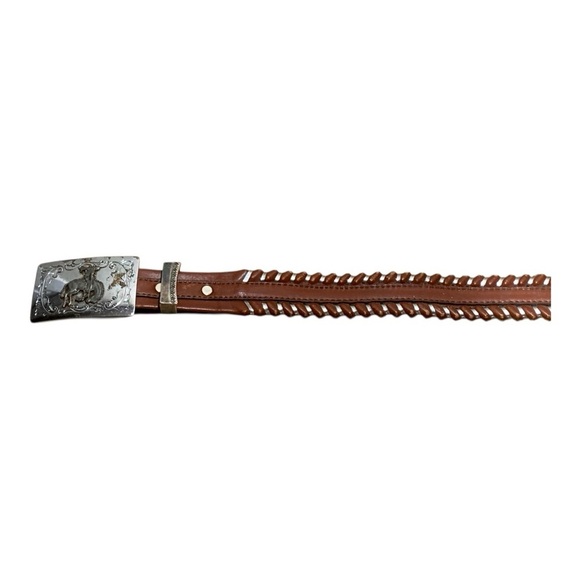Kids Western Core Leather Belt With Roper Buckle - Picture 5 of 5